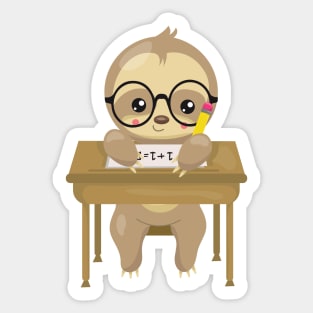School Sloth, Cute Sloth, Baby Sloth, School Desk Sticker